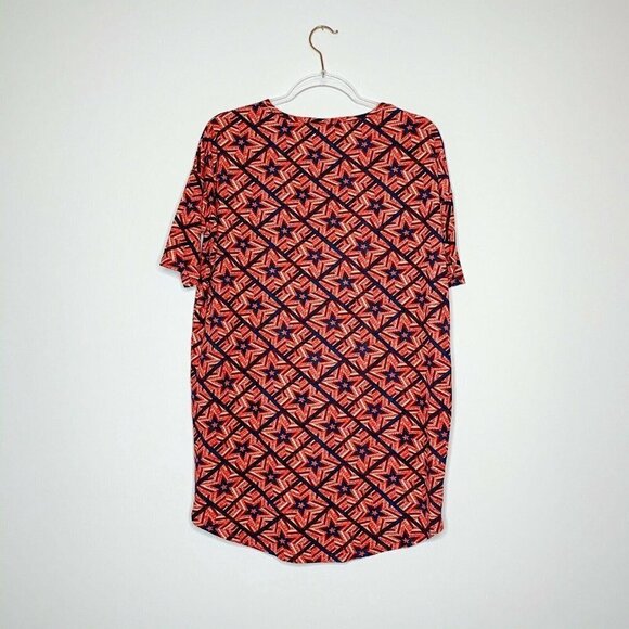 LuLaRoe Irma Tunic Top Women XS Red Blue Star Patriotic Simply Comfortable - Picture 3 of 6